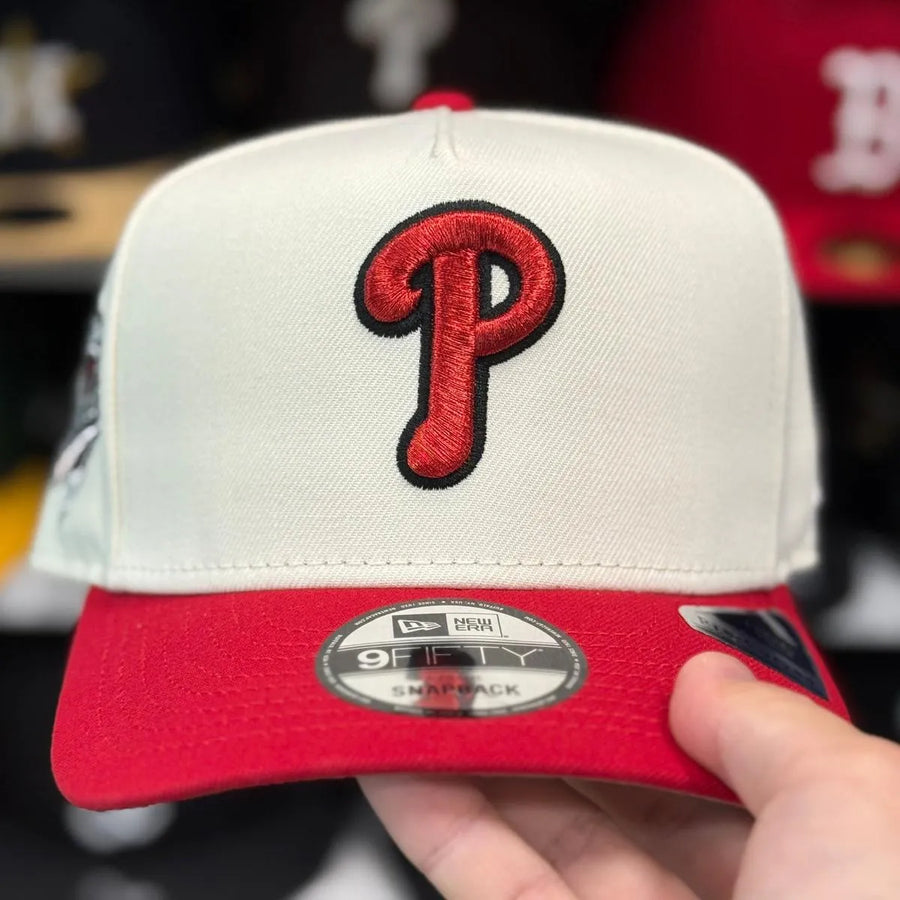 New Era Philadelphia Phillies '1993 World Series' A-Frame Creme/Red 9FIFTY Snapback - Product Image
