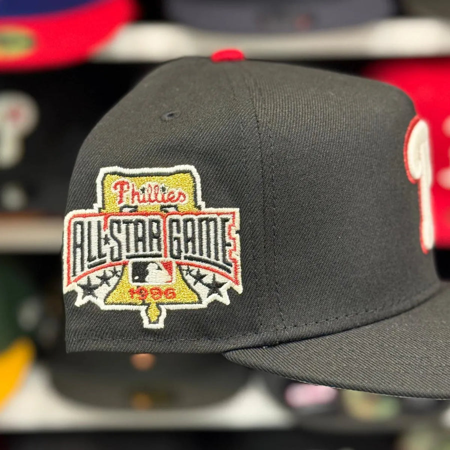 New Era Philadelphia Phillies 'All Star Game' A-Frame Black/Red Chrome 9FIFTY Snapback | Glow in the Dark - Product Image