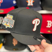New Era Philadelphia Phillies 'All Star Game' A-Frame Black/Red Chrome 9FIFTY Snapback | Glow in the Dark - Product Image