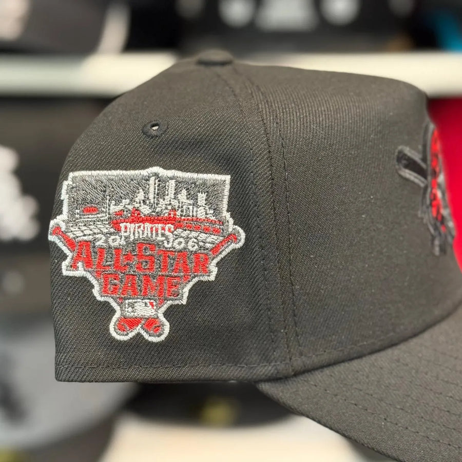 New Era Pittsburgh Pirates 'All Star Game' A-Frame 9FORTY Snapback Black/Red Under Brim - Product Image
