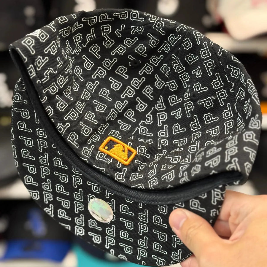 New Era Pittsburgh Pirates 'Monogram' Black 59FIFTY Fitted Hat - Product Image
