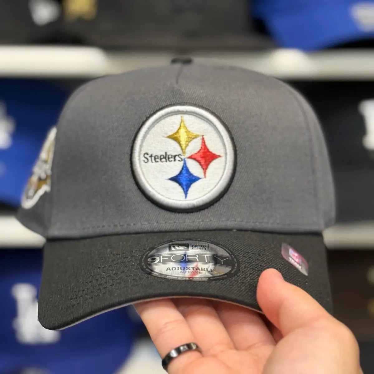 New Era Pittsburgh Steelers '80 Seasons' A-Frame Gray/Black 9FORTY Snapback - Product Image