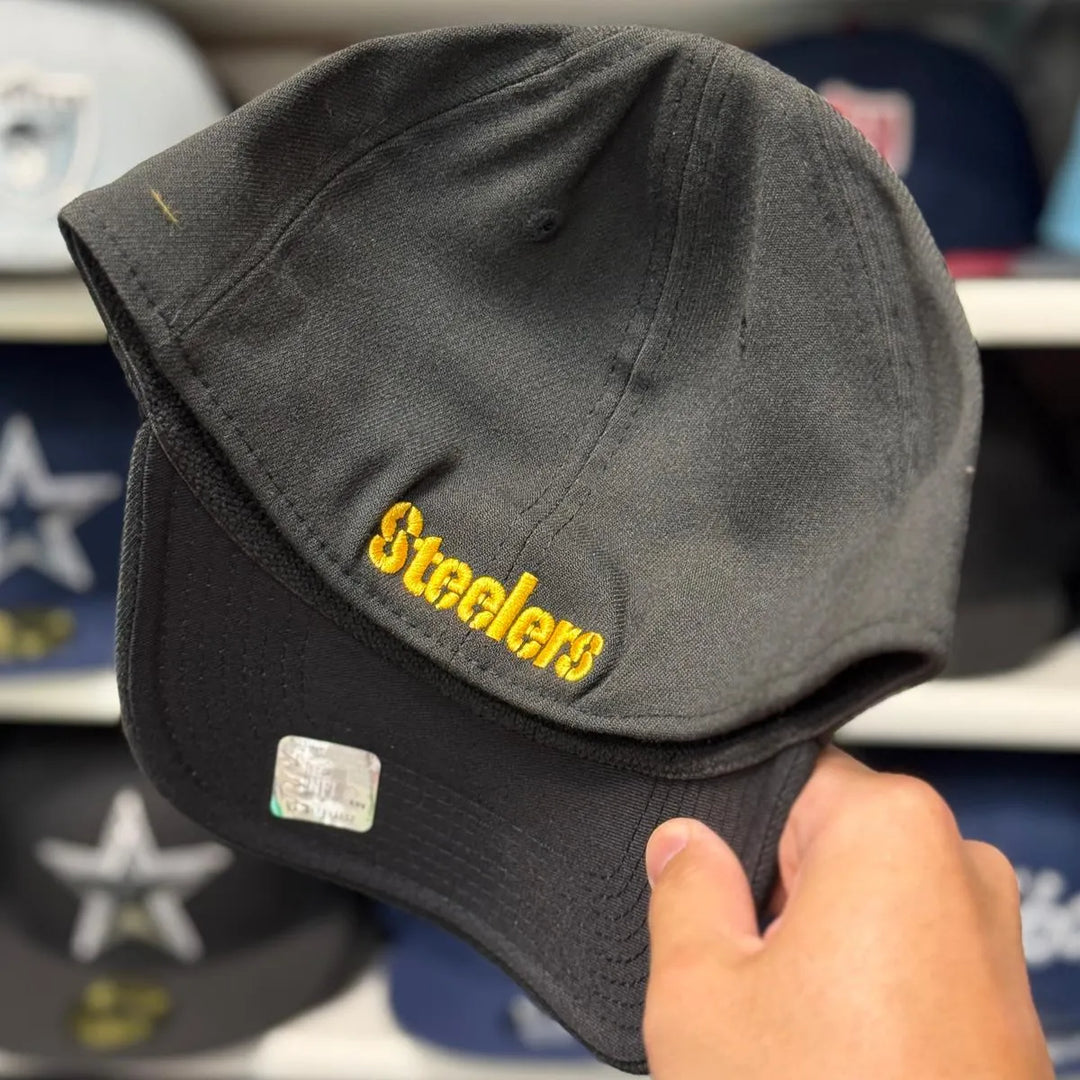 New Era Pittsburgh Steelers Black 39THIRTY Stretch Fit Baseball Cap - Product Image