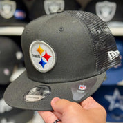 New Era Pittsburgh Steelers Black 9FIFTY Trucker Snapback - Product Image