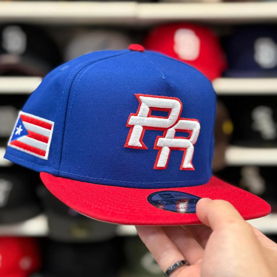 New Era Puerto Rico 2026 World Baseball Classics A-Frame Blue/Red 9FIFTY Snapback - Product Image