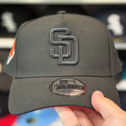 New Era San Diego Padres '1992 All Star Game' A-Frame All Black 9FORTY Snapback - Scarlet - Product Image