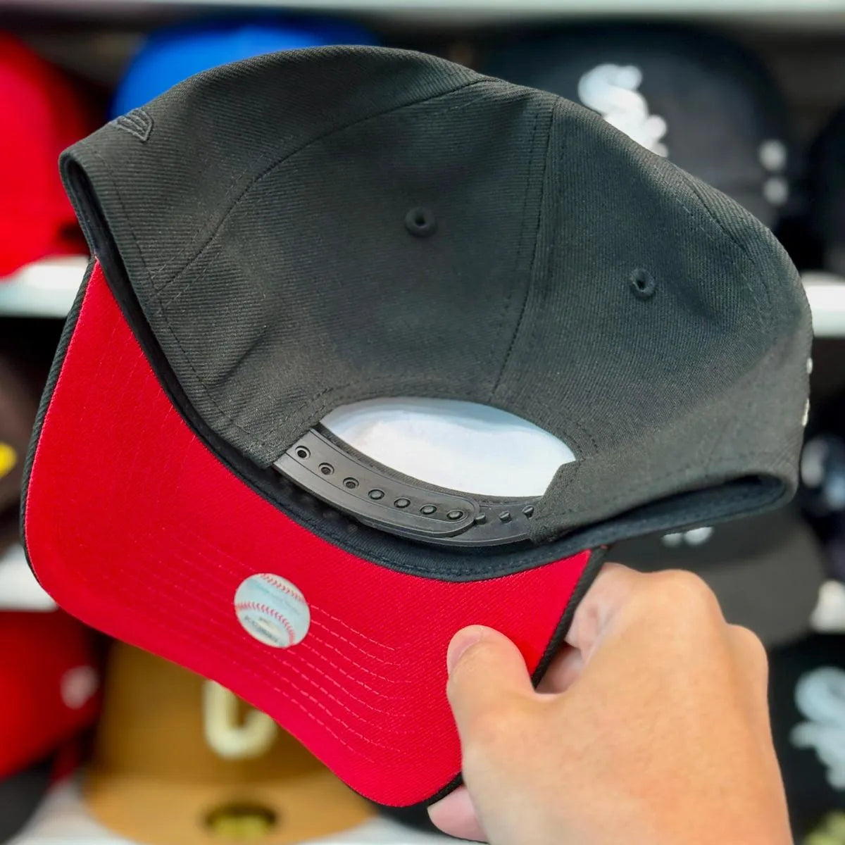 New Era San Diego Padres '1998 World Series' A-Frame Black 9FORTY Snapback | Red Under Brim - Product Image