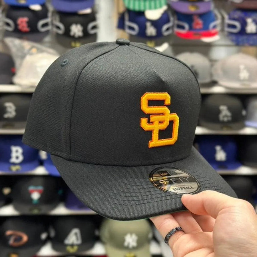 New Era San Diego Padres A-Frame Black 9FIFTY Snapback - Product Image