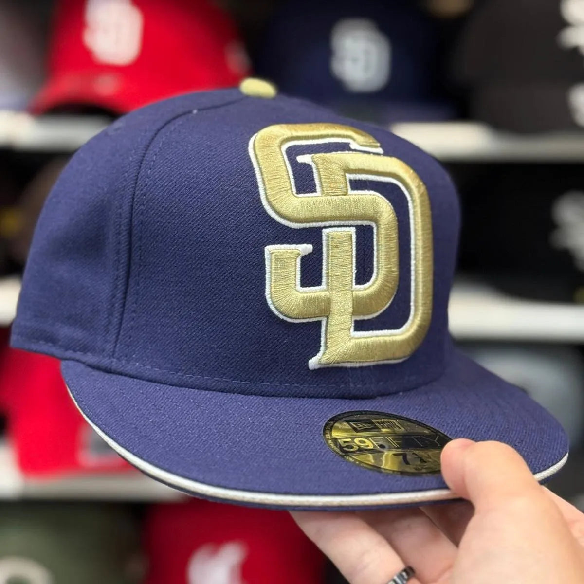 New Era San Diego Padres 'Large Logo' Navy 59FIFTY Fitted Hat - Product Image