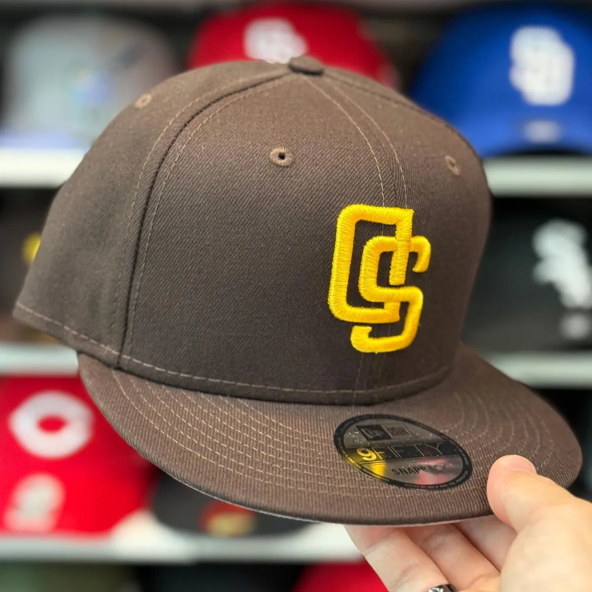 New Era San Diego Padres 'Upside Down Logo' Brown 9FIFTY Snapback - Product Image