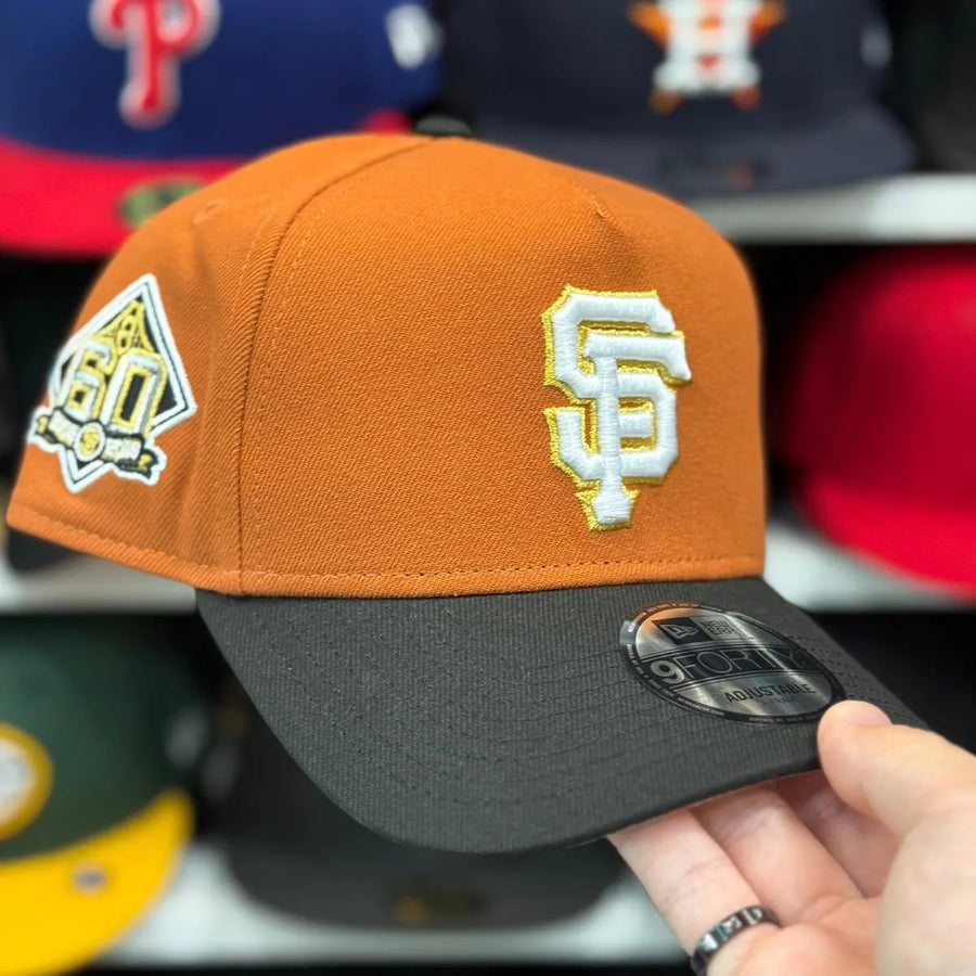 New Era San Francisco Giants '60th Anniversary' A-Frame Orange/Black 9FORTY Snapback | Glow in the Dark - Product Image