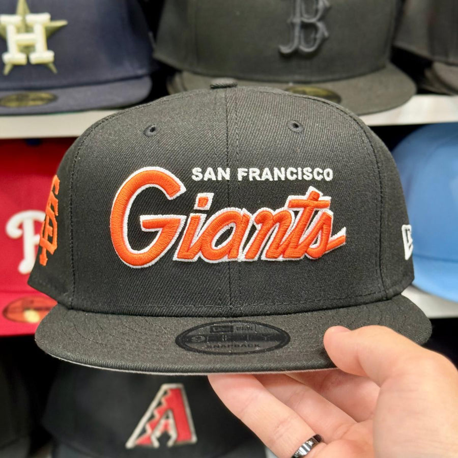 New Era San Francisco Giants 'Script Logo' Black/Orange 9FIFTY Snapback - Product Image