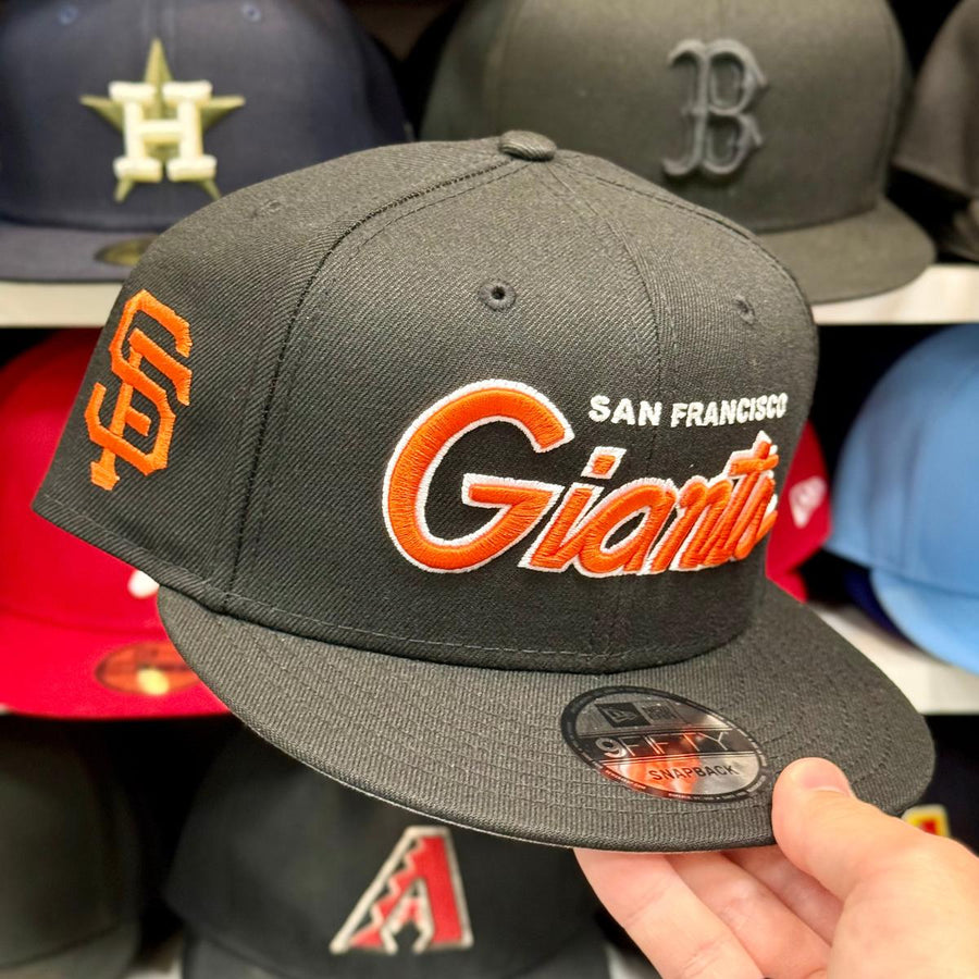 New Era San Francisco Giants 'Script Logo' Black/Orange 9FIFTY Snapback - Product Image