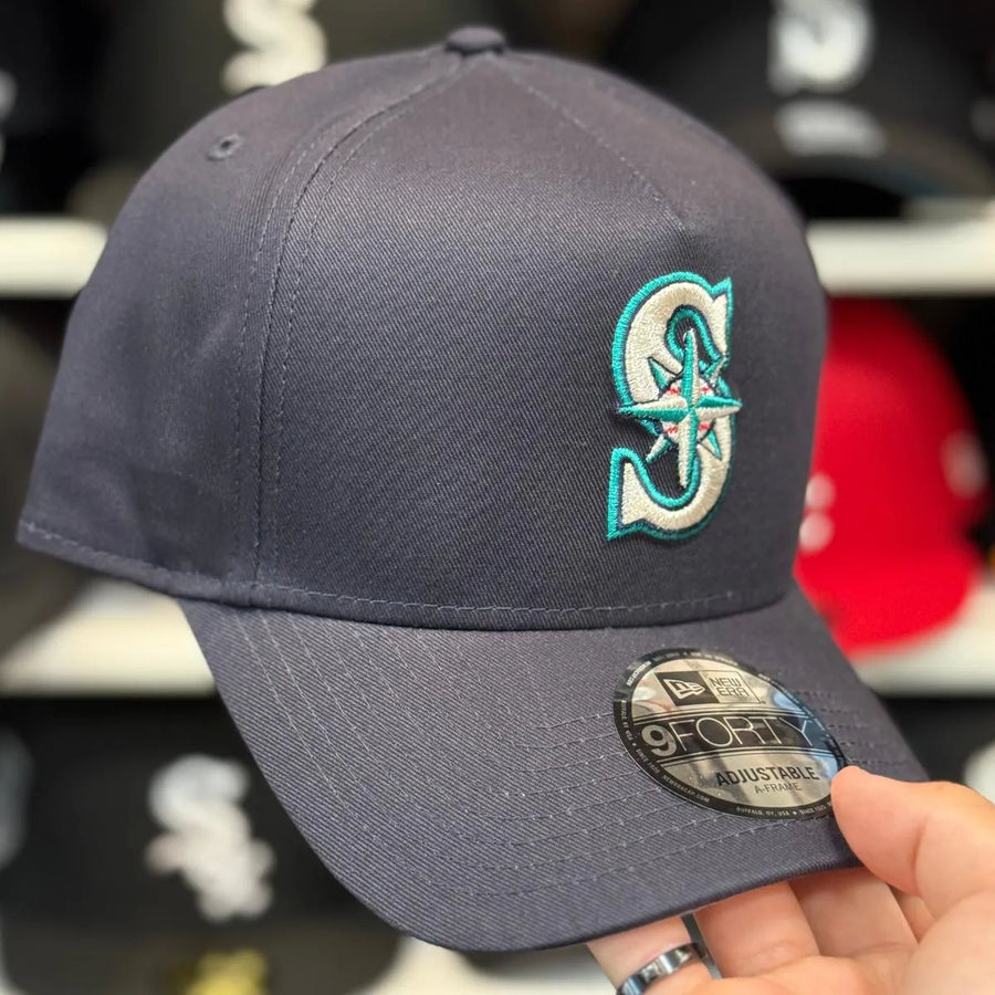 New Era Seattle Mariners A-Frame Navy 9FORTY Snapback - Product Image