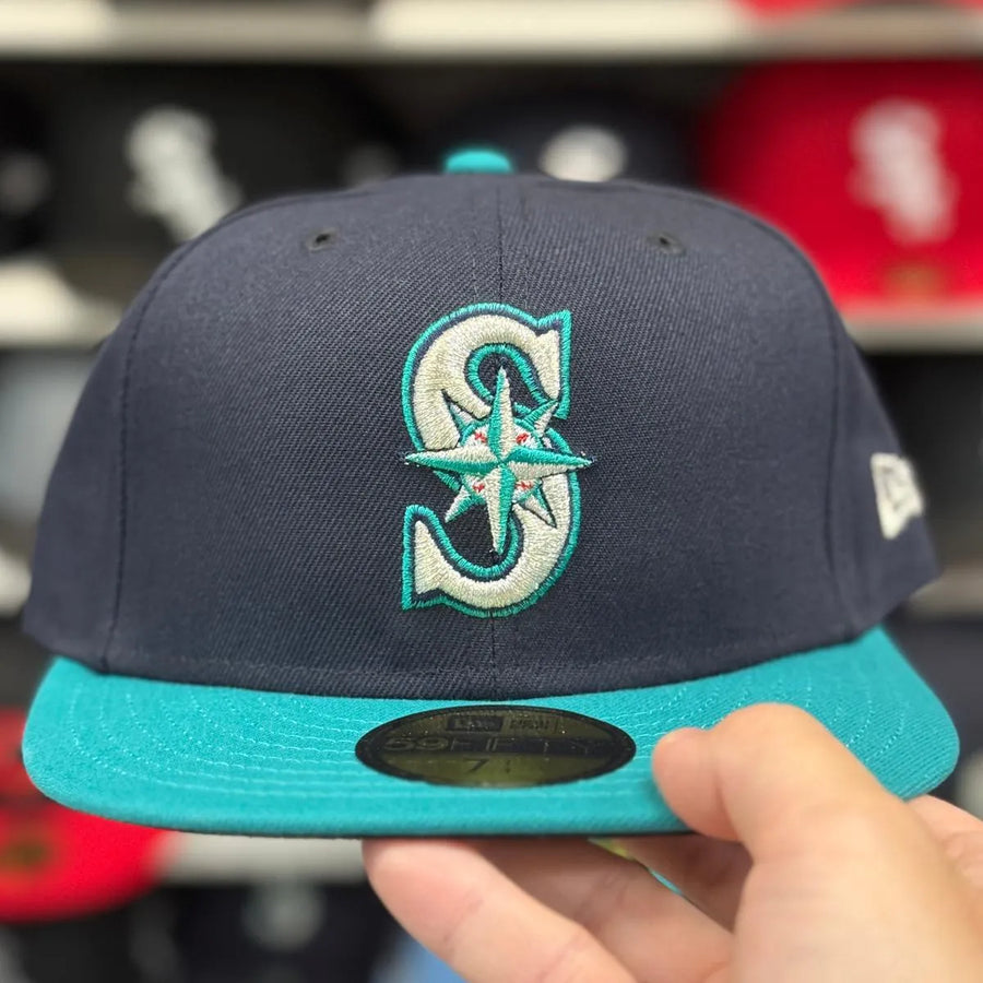 New Era Seattle Mariners Navy/Teal 59FIFTY Fitted Hat - Product Image