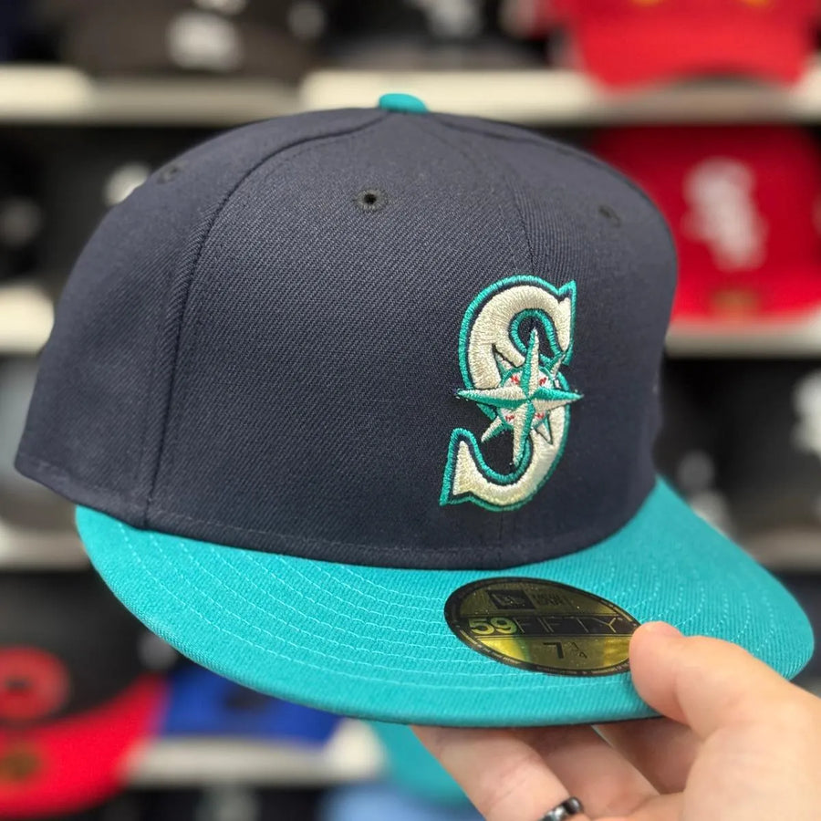 New Era Seattle Mariners Navy/Teal 59FIFTY Fitted Hat - Product Image