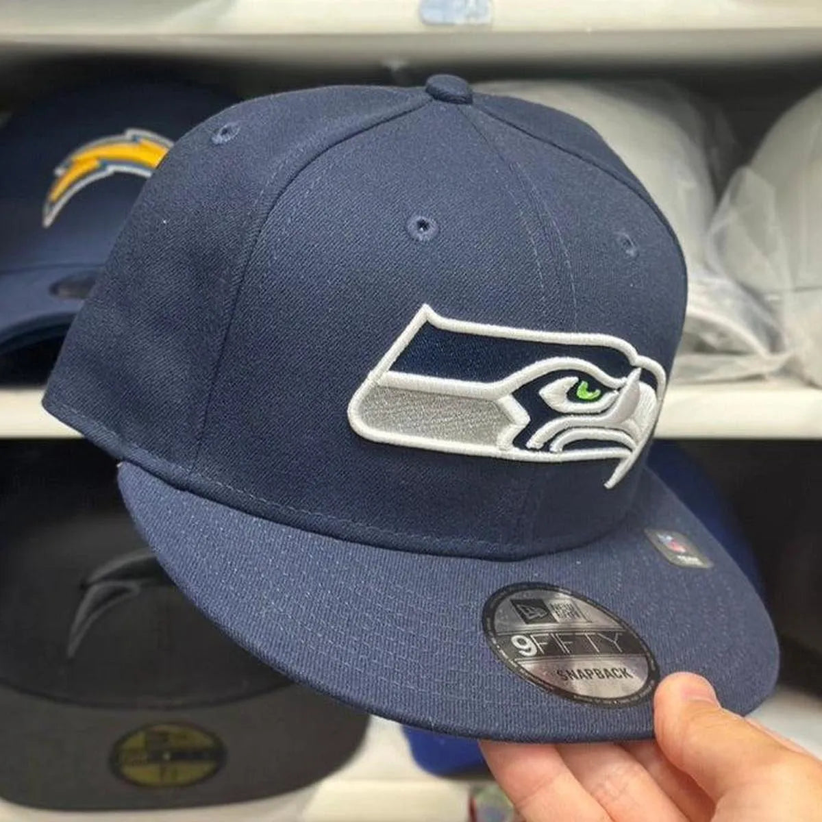 New Era Seattle Seahawks Navy 9FIFTY Snapback - Product Image