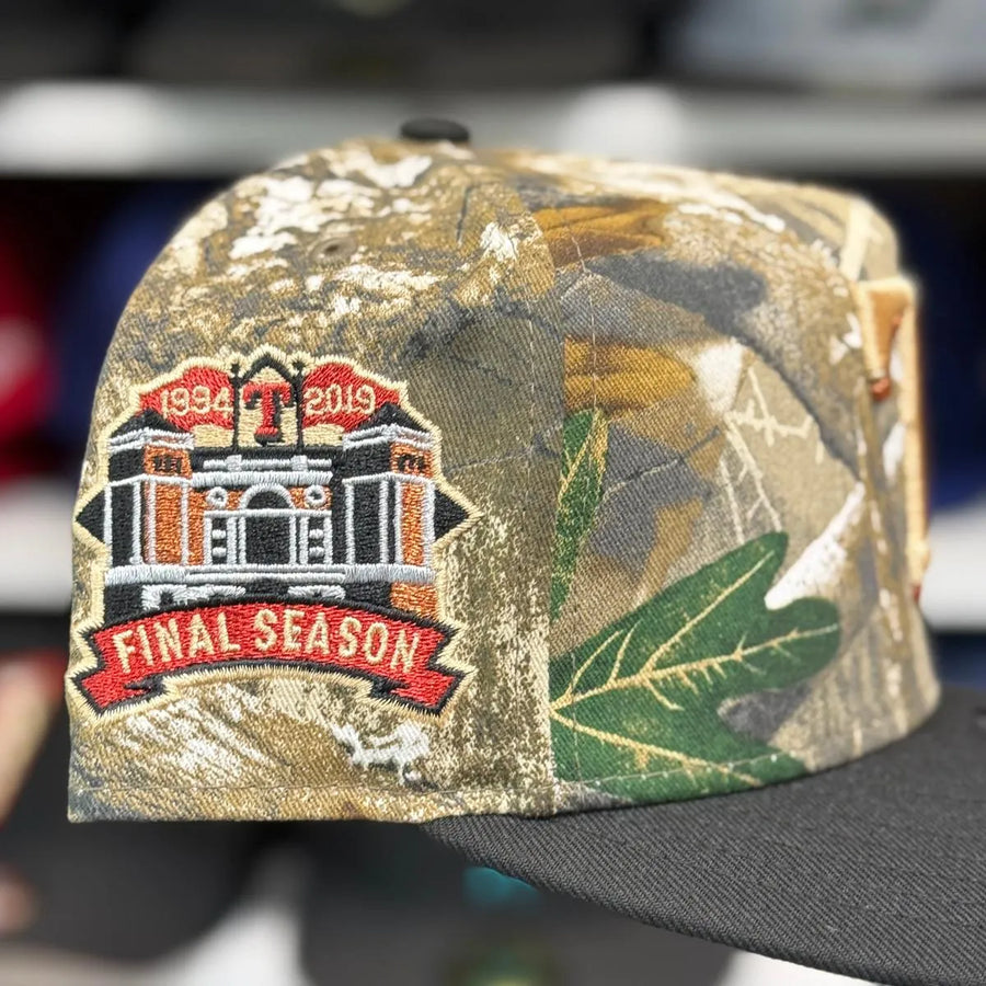 New Era Texas Rangers '1994 2019 Final Season' A-Frame Realtree Camouflage 9FIFTY Snapback - Product Image