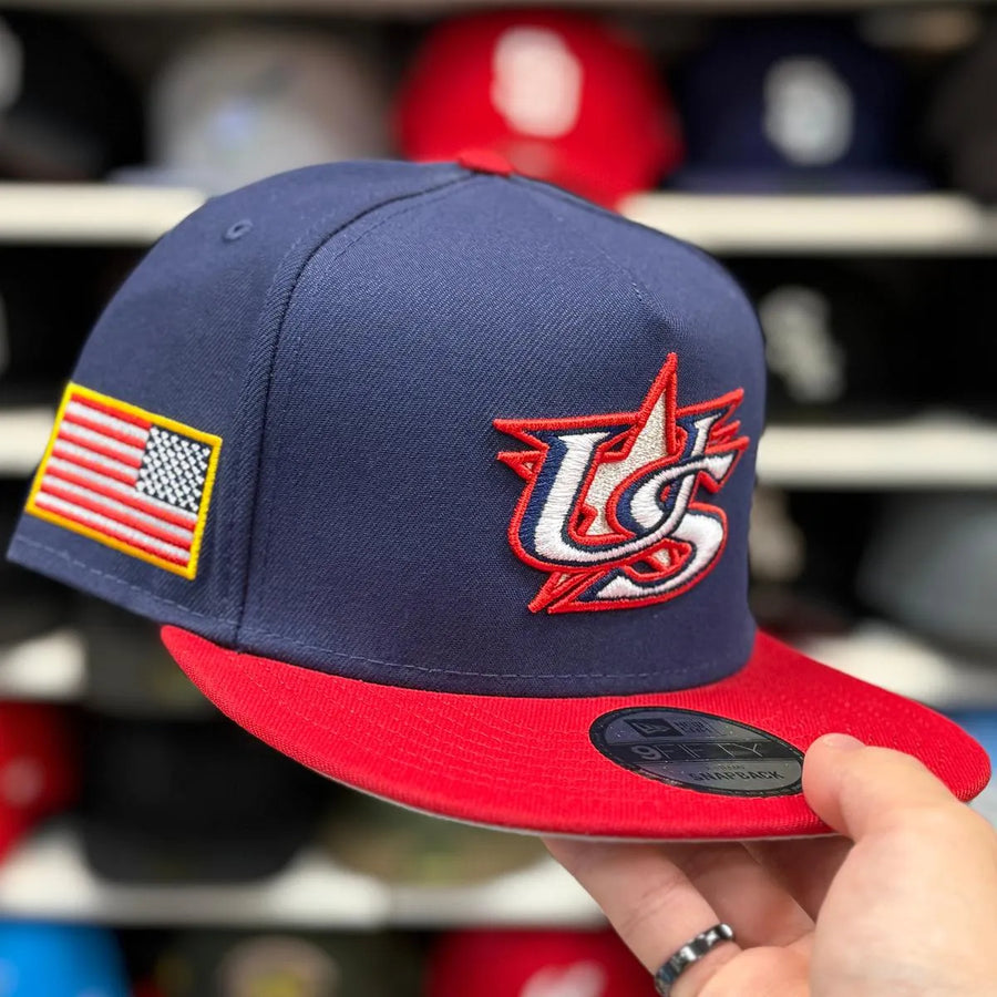 New Era United States 2026 World Baseball Classics A-Frame Navy/Red 9FIFTY Snapback - Product Image