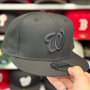 New Era Washington Nationals All Black 9FIFTY Snapback - Product Image