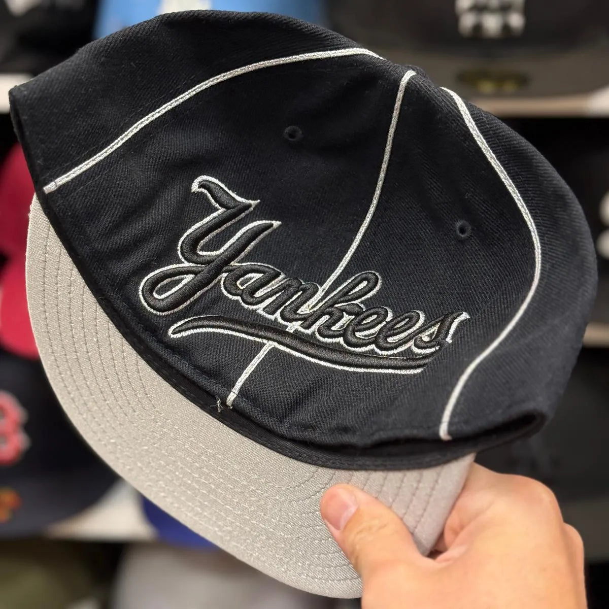 New York Yankees Black American Needle Fitted Hat - Product Image