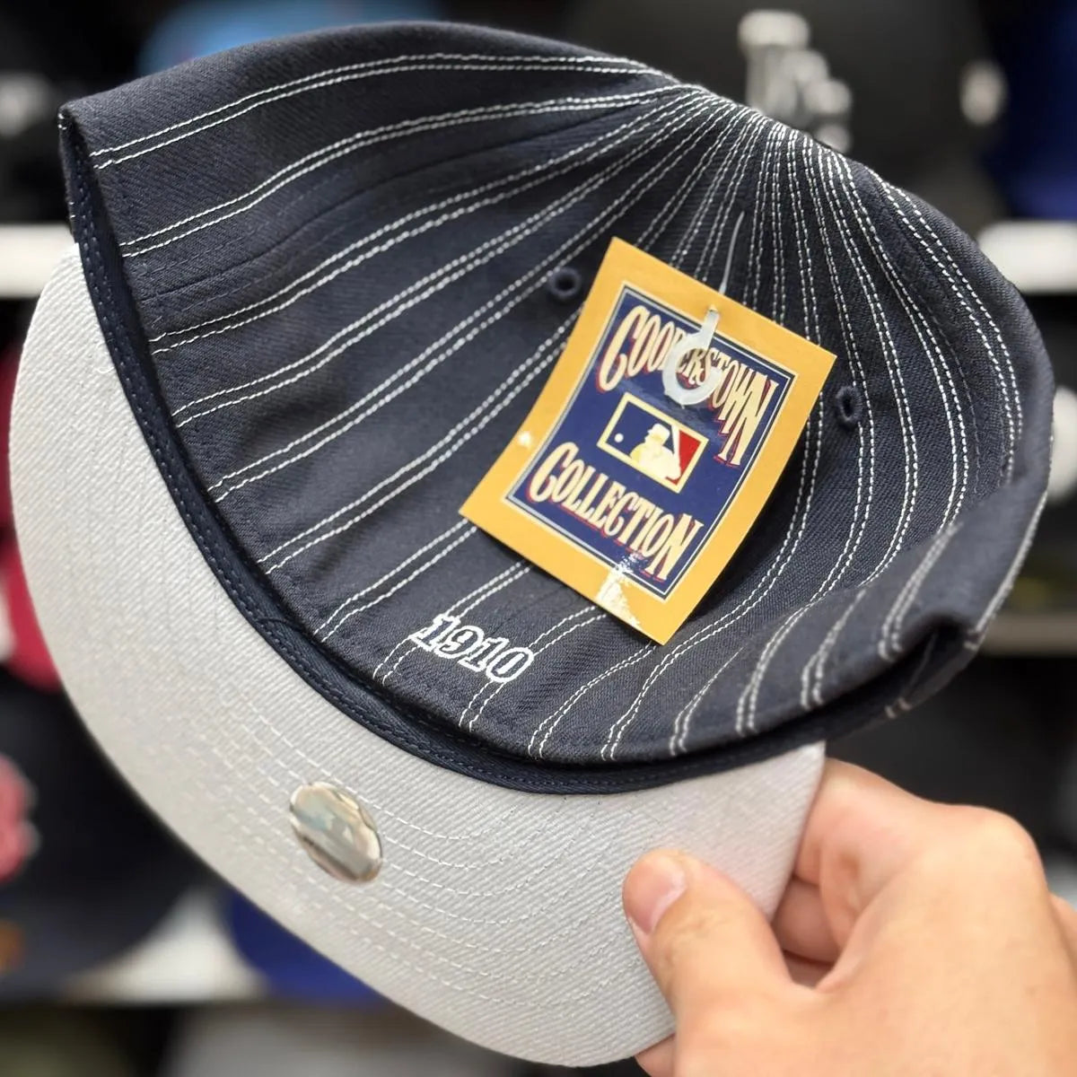 New York Yankees Pin Stripe Black Twin Enterprises Fitted Hat - Product Image