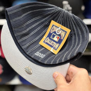 New York Yankees Pin Stripe Black Twin Enterprises Fitted Hat - Product Image