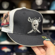 Oakland Raiders Black/Silver Reebok Fitted Hat - Product Image