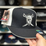 Oakland Raiders Black/White Reebok Fitted Hat
