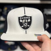 Oakland Raiders 'Center Pipe' White/Black Reebok Fitted Hat - Product Image