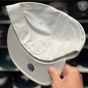 Oakland Raiders 'Full Leather' All White Reebok Fitted Hat - Product Image