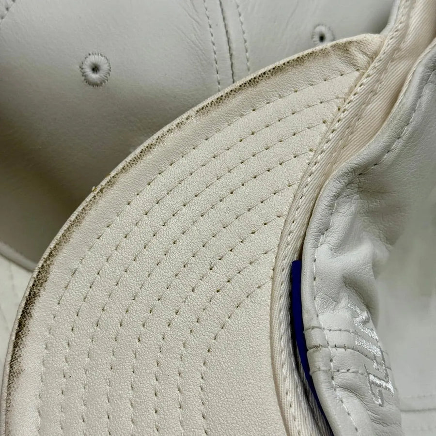 Oakland Raiders 'Full Leather' All White Reebok Fitted Hat - Product Image