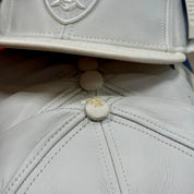Oakland Raiders 'Full Leather' All White Reebok Fitted Hat - Product Image