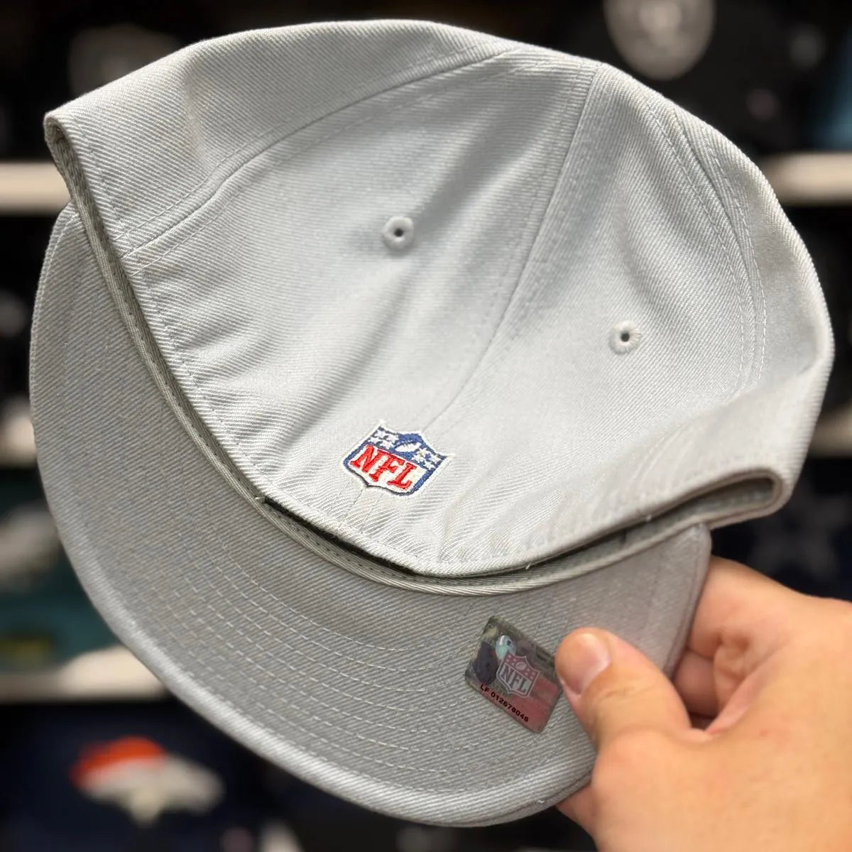 Oakland Raiders Grey Reebok Fitted Hat - Product Image