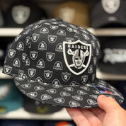 Oakland Raiders 'Logo Monogram' Black Reebok Fitted Hat - Product Image
