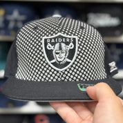 Oakland Raiders 'Micro Dot' Grey/Black Reebok Fitted Hat - Product Image