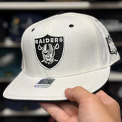 Oakland Raiders White Reebok Fitted Hat - Product Image