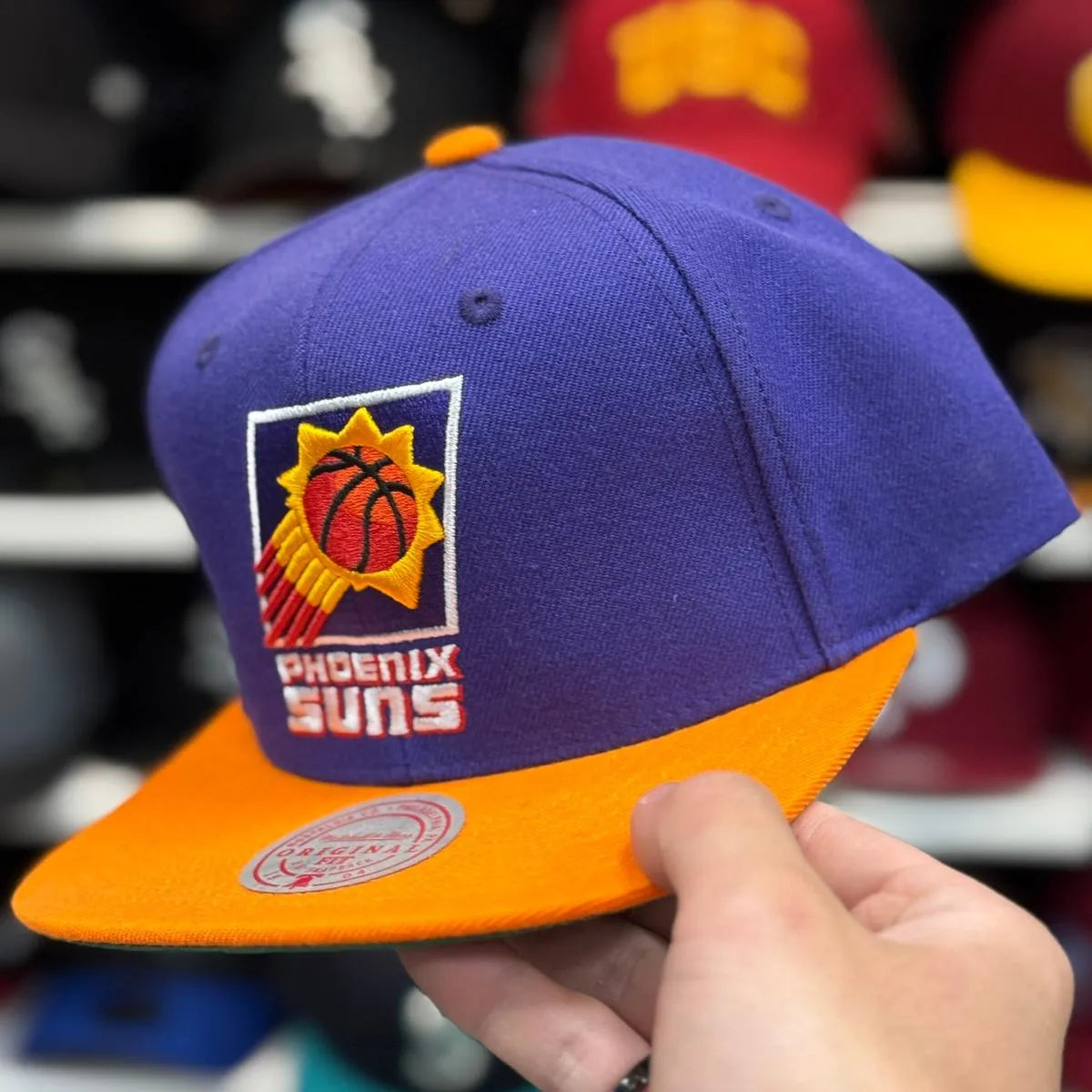 Phoenix Suns Purple/Orange Mitchell & Ness Snapback - Product Image