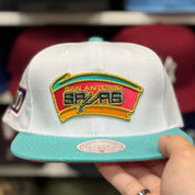 San Antonio Spurs 'NBA 50th' White/Turquoise Mitchell & Ness Snapback - Product Image