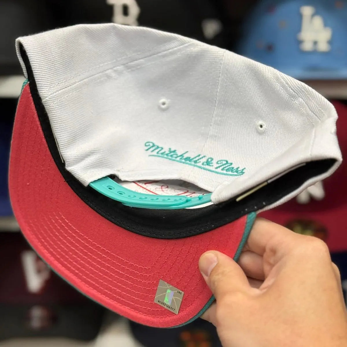 San Antonio Spurs 'NBA 50th' White/Turquoise Mitchell & Ness Snapback - Product Image