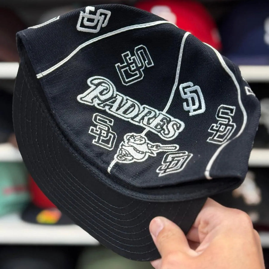 San Diego Padres 'Multi Logo' Navy American Needle Fitted Hat - Product Image