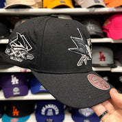 San Jose Sharks '20th Anniversary' Black/White Mitchell & Ness Snapback - Product Image