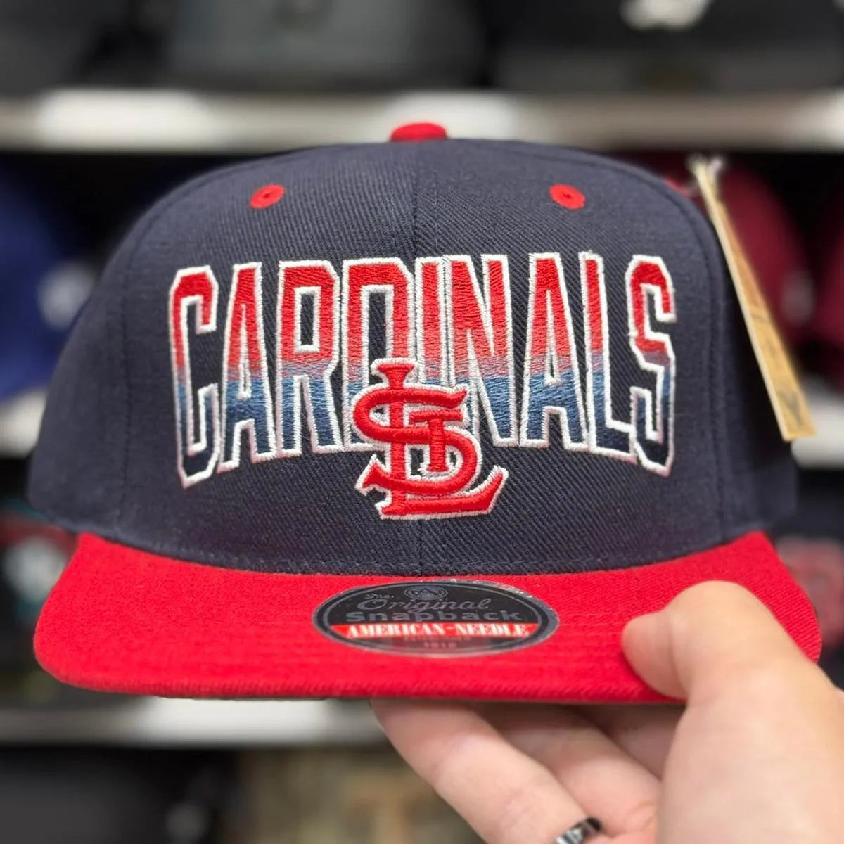 Red American Needle Snapback - Product Image