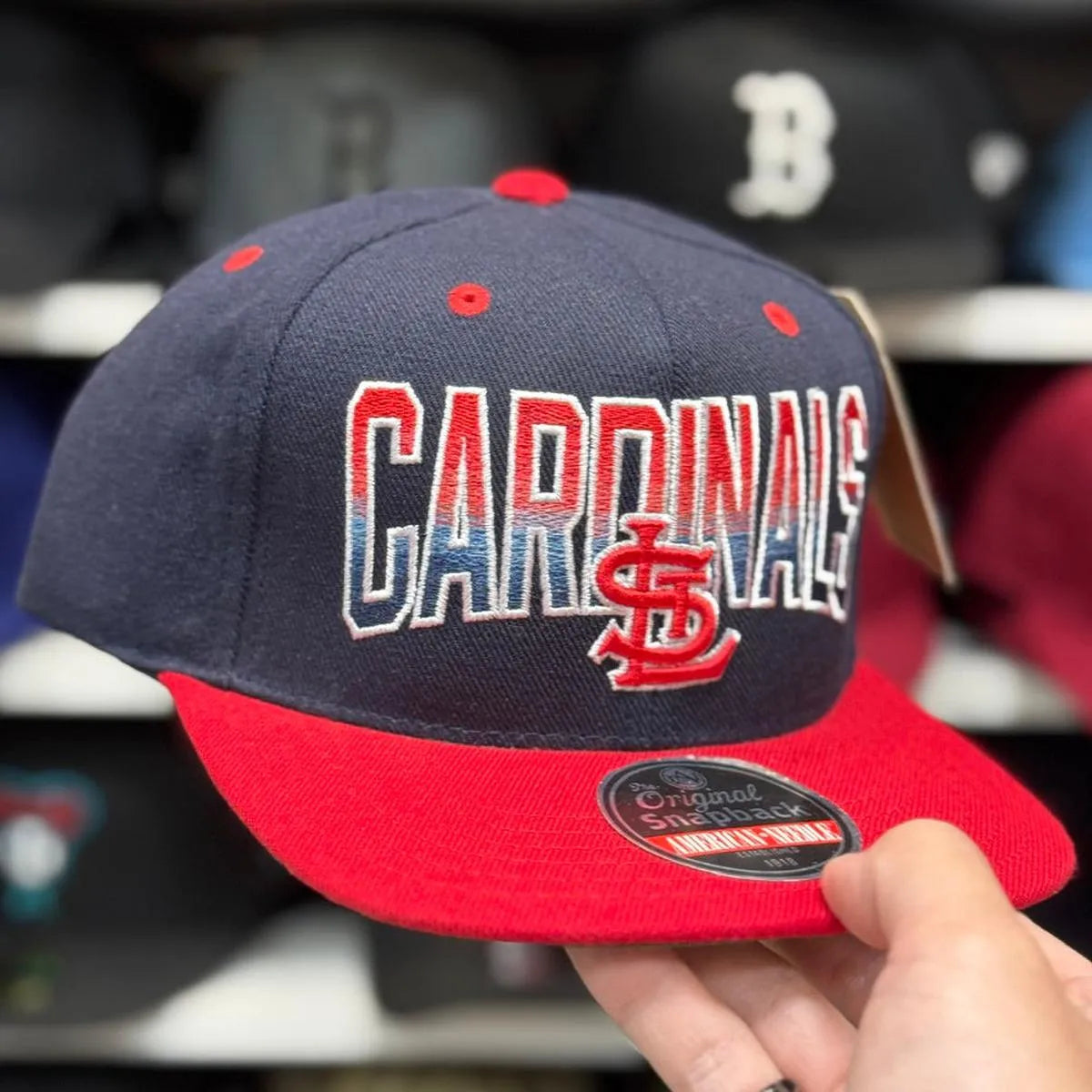 Red American Needle Snapback - Product Image