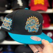 Toronto Raptors '20th Season' Black/Turquoise Mitchell & Ness Snapback - Product Image