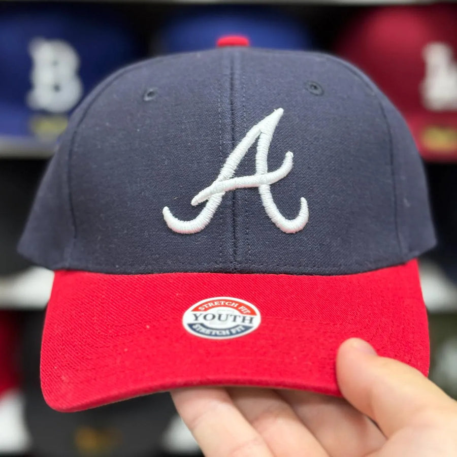 Youth Atlanta Braves Navy/Red FlexFit Baseball Cap - Product Image
