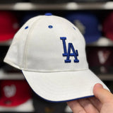 Youth Los Angeles Dodgers White Adjustable Baseball Cap