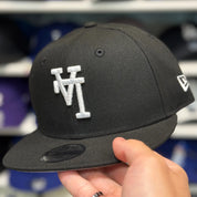 Youth New Era Los Angeles Dodgers 'Upside Down Logo' Black 9FIFTY Snapback - Product Image