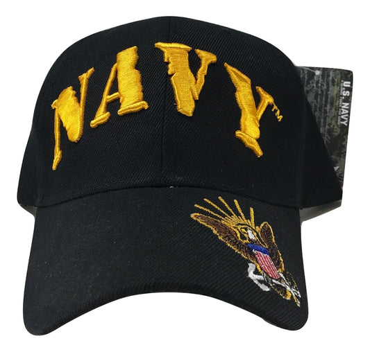 Navy Cap Adjustable Cap | Gold