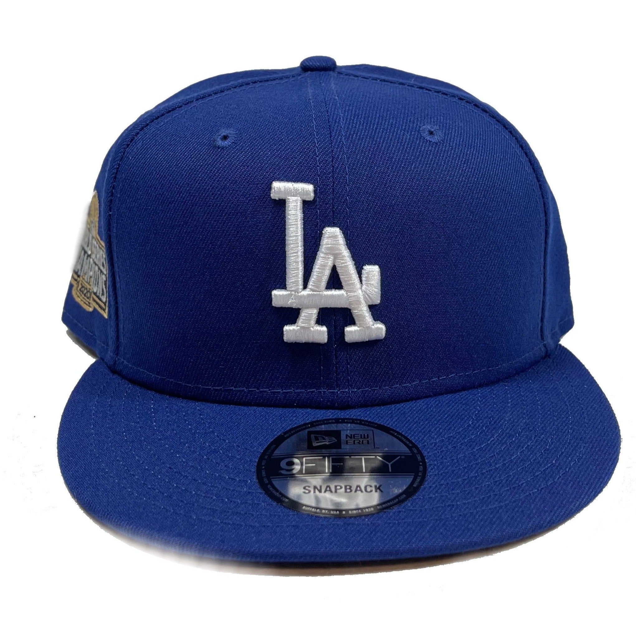 New Era L.A Dodgers Blue Fitted Hat MLB World Series Champion History cap  w/Pin